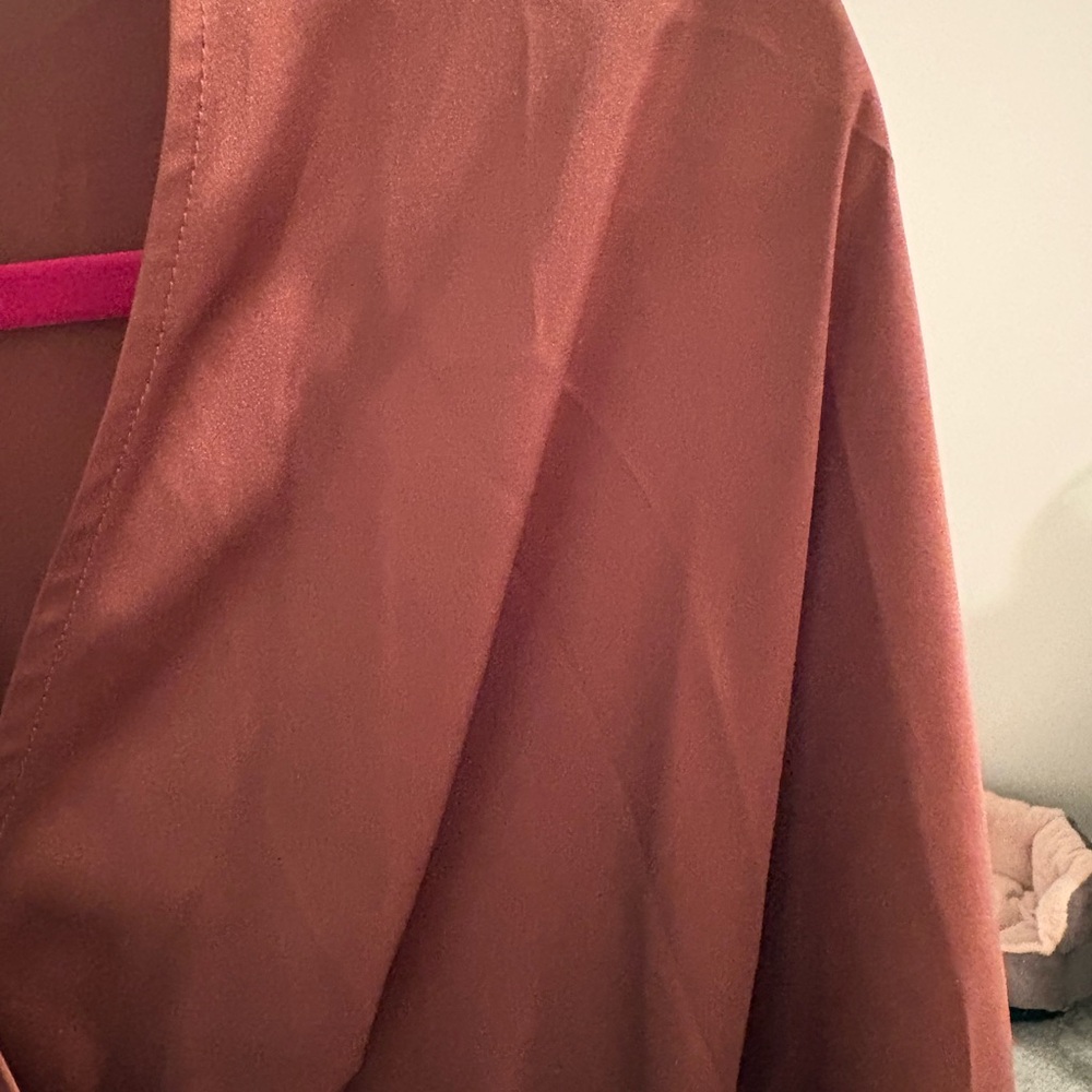 Express Rust Wrap Blouse - Picture 2 of 5